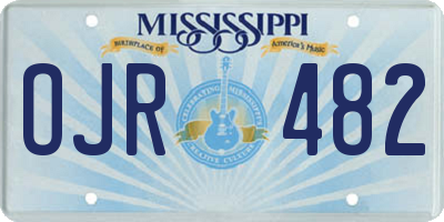 MS license plate OJR482
