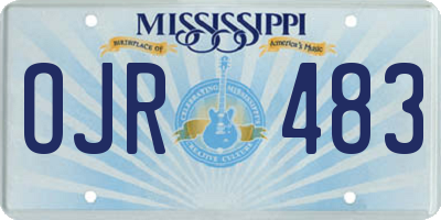 MS license plate OJR483
