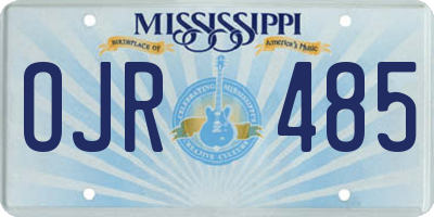 MS license plate OJR485