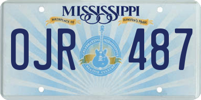 MS license plate OJR487