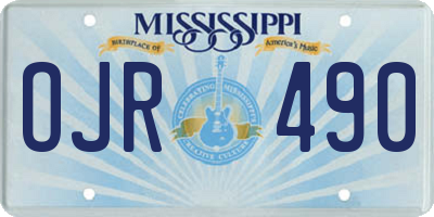 MS license plate OJR490