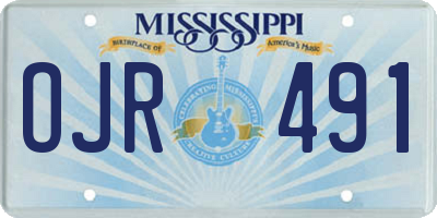 MS license plate OJR491