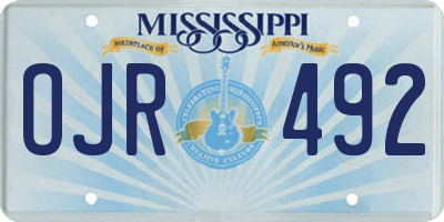 MS license plate OJR492