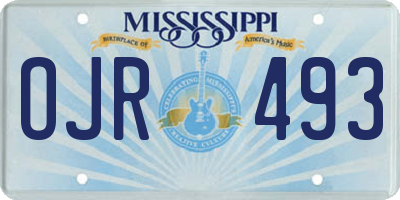 MS license plate OJR493