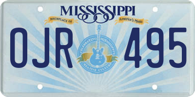 MS license plate OJR495