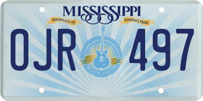 MS license plate OJR497