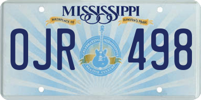 MS license plate OJR498