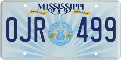MS license plate OJR499