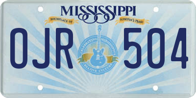 MS license plate OJR504