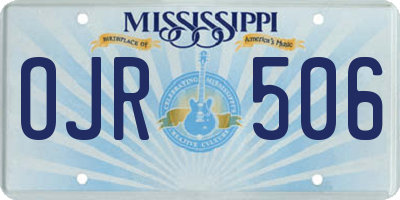 MS license plate OJR506