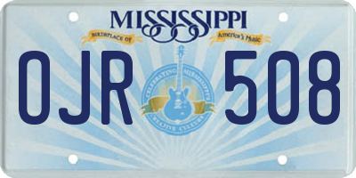 MS license plate OJR508
