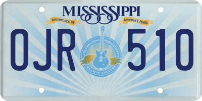 MS license plate OJR510