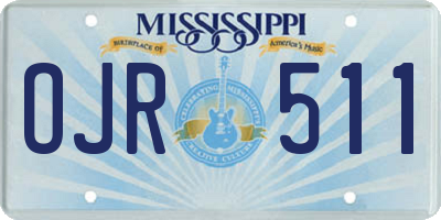 MS license plate OJR511