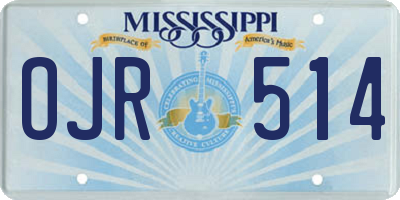 MS license plate OJR514
