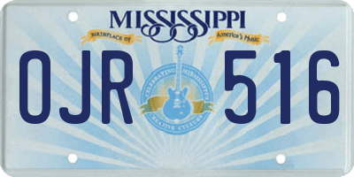 MS license plate OJR516