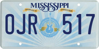 MS license plate OJR517