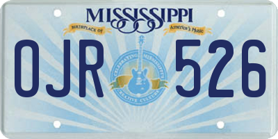 MS license plate OJR526