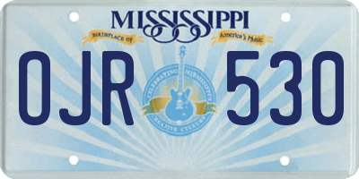 MS license plate OJR530