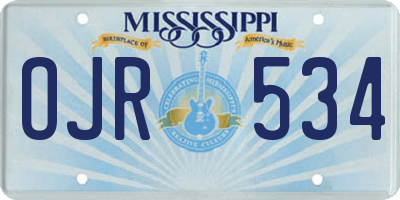 MS license plate OJR534