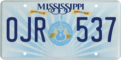 MS license plate OJR537