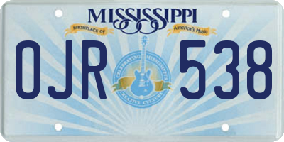 MS license plate OJR538