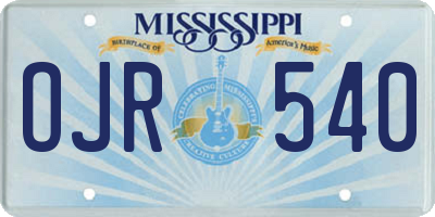 MS license plate OJR540