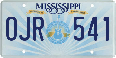 MS license plate OJR541