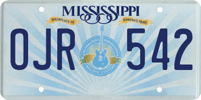 MS license plate OJR542