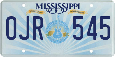 MS license plate OJR545