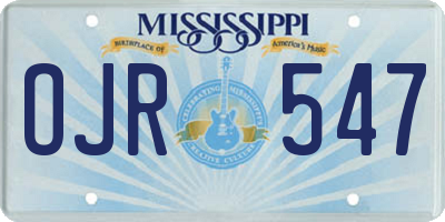 MS license plate OJR547