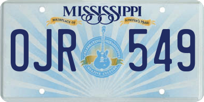 MS license plate OJR549