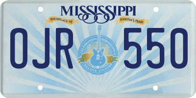 MS license plate OJR550