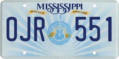 MS license plate OJR551