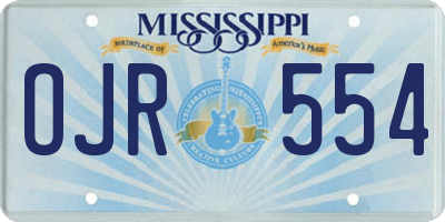MS license plate OJR554