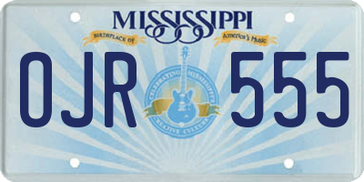 MS license plate OJR555