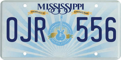 MS license plate OJR556