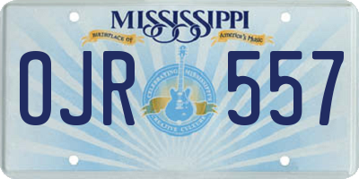 MS license plate OJR557