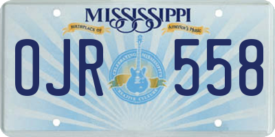 MS license plate OJR558