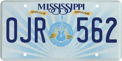 MS license plate OJR562