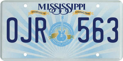 MS license plate OJR563
