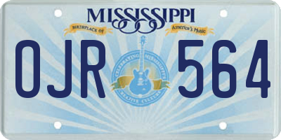 MS license plate OJR564