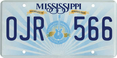 MS license plate OJR566