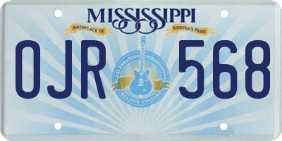 MS license plate OJR568