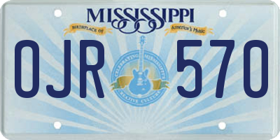 MS license plate OJR570