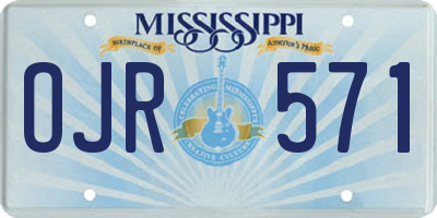 MS license plate OJR571