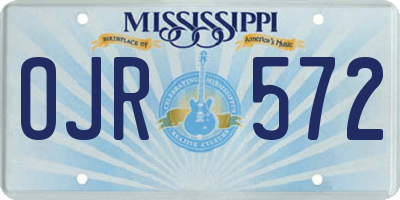 MS license plate OJR572