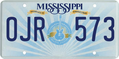 MS license plate OJR573