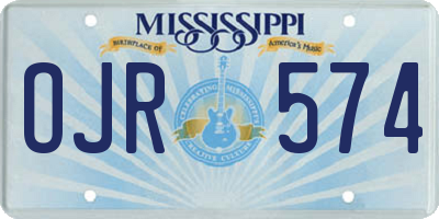 MS license plate OJR574