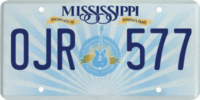 MS license plate OJR577