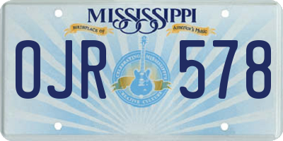 MS license plate OJR578